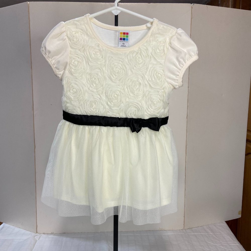 Healthtex Cream and Black toddler Tulle dress size 4T